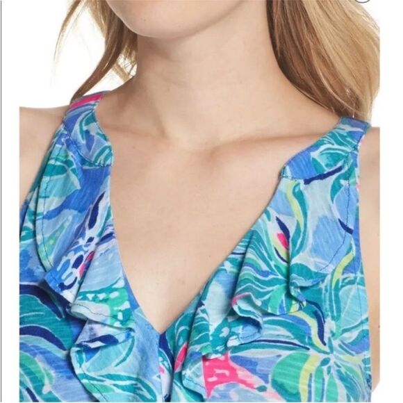 Lilly Pulitzer Shay Ruffle Tank Top Summer Dress Size Small - Picture 6 of 6
